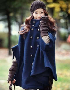 Elegant Blue Cape Jacket Size : 32/34